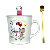 Thumbnail for Taza de cerámica de Hello Kitty con tapa y cuchara