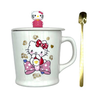 Thumbnail for Taza de cerámica de Hello Kitty con tapa y cuchara
