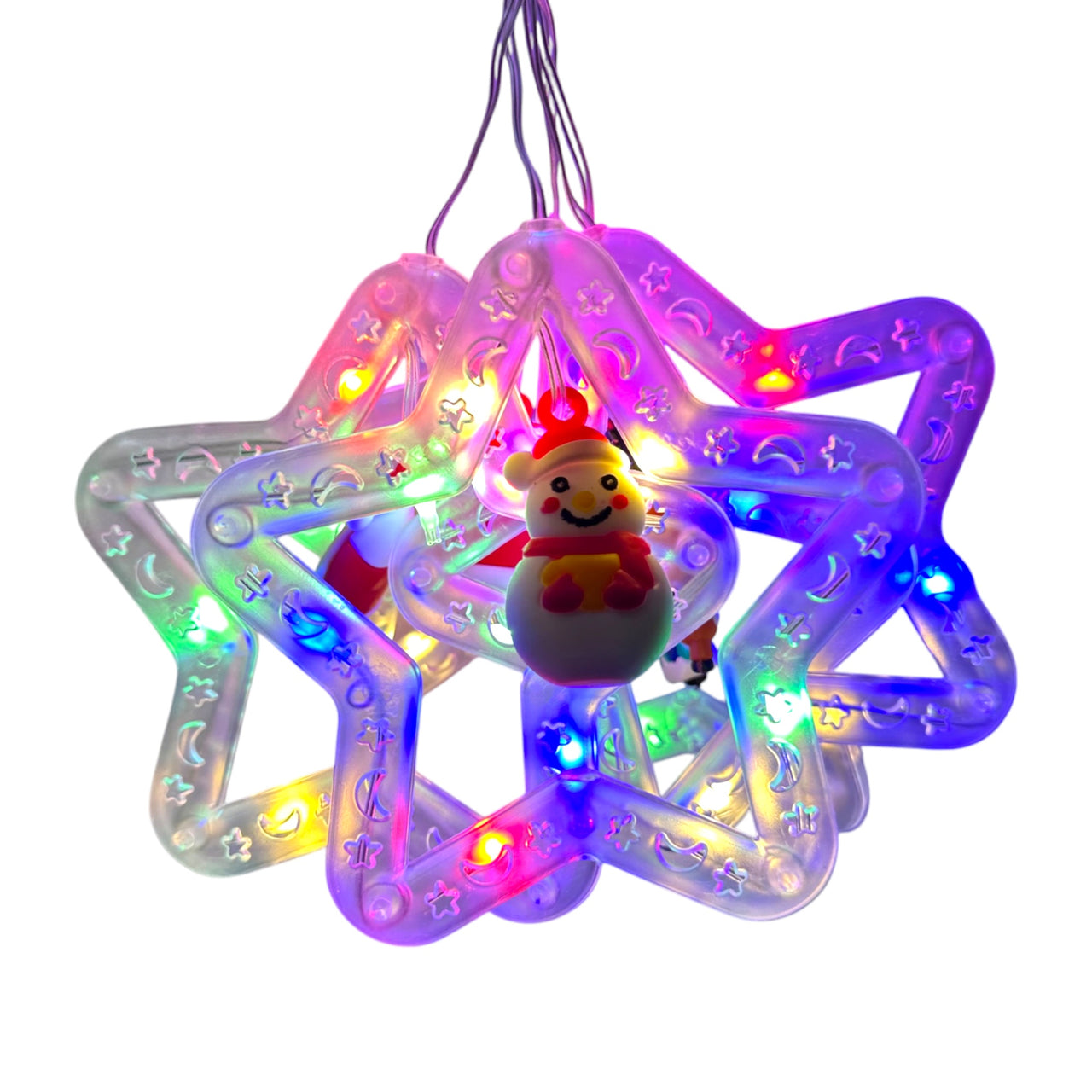 Luces Navideñas LED en Forma de Estrellas y Esferas