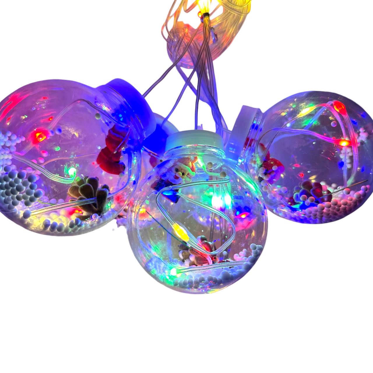 Luces Navideñas LED en Forma de Estrellas y Esferas