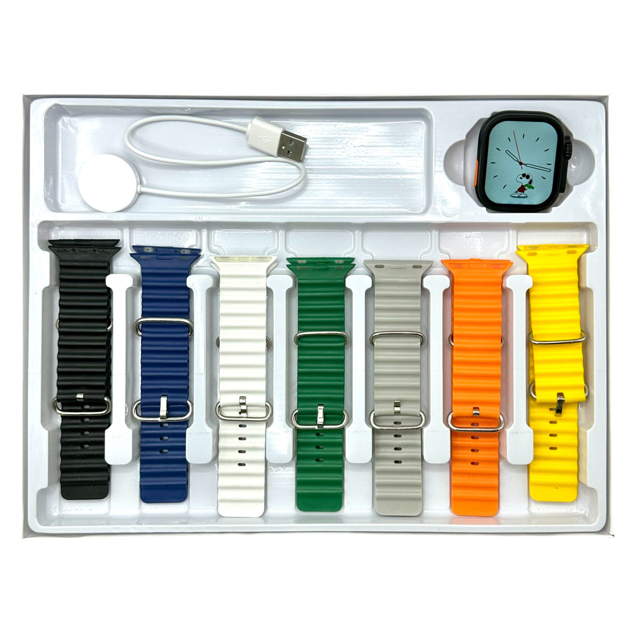 Kit SmartWatch + 7 Correas - Compatible con iPhone y Android